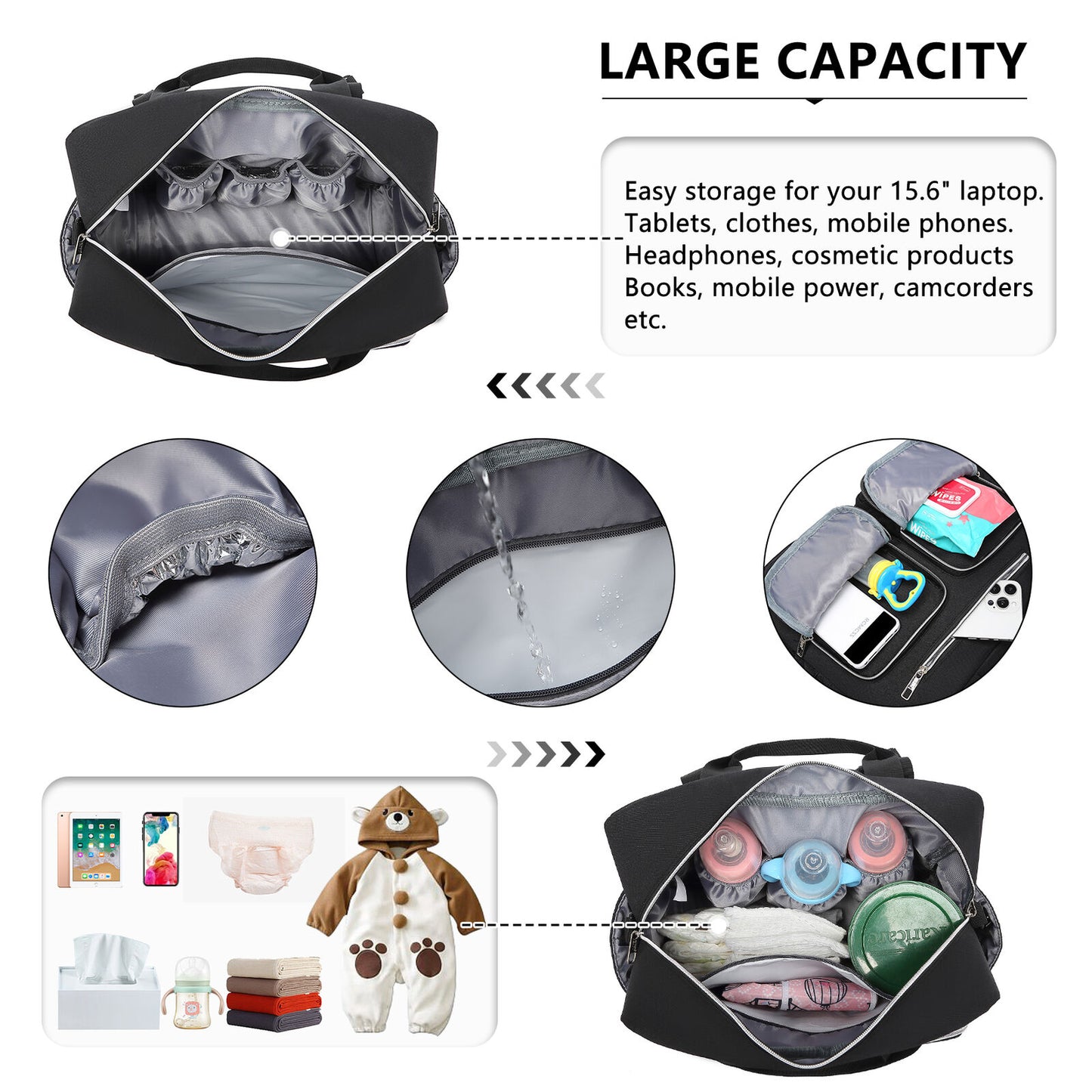 π₯ Large Mummy Changing Shoulder Travel Bag Hospital Baby Nappy Tote Handbag