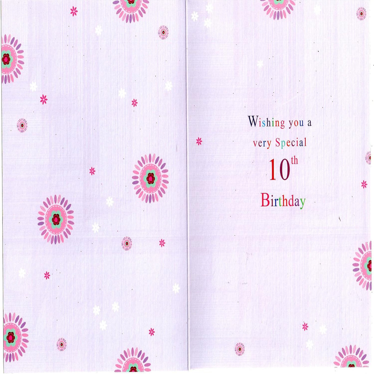 10th Birthday Card for Girl - 19 x 13 cm