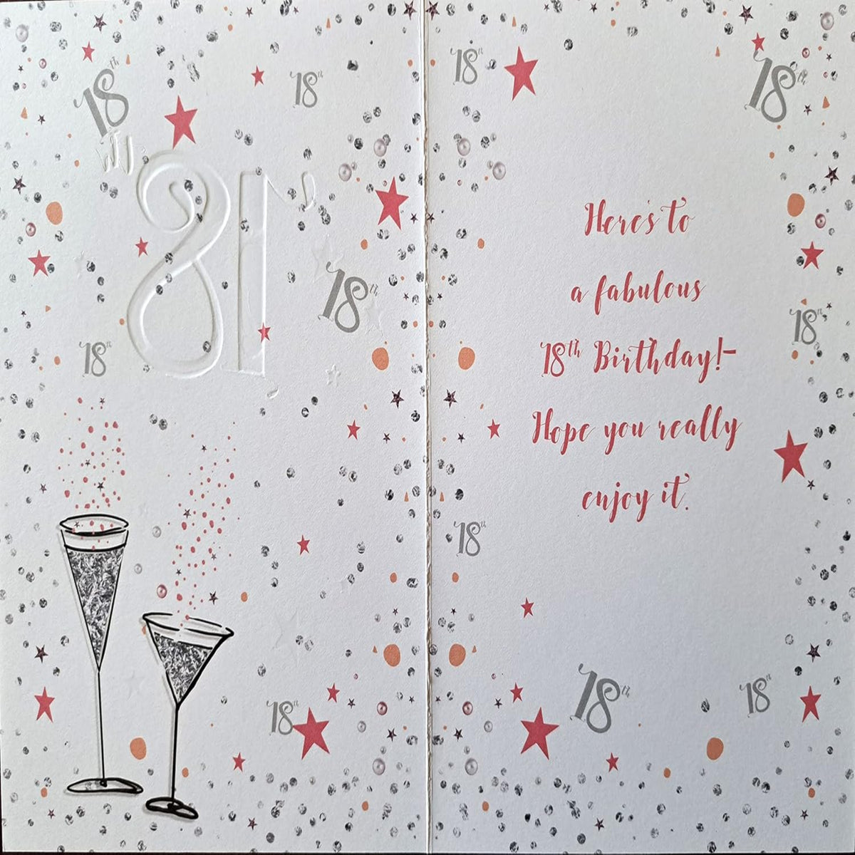 18th Birthday Card for Her – Ladies Happy Birthday Card - 19 x 13 cm