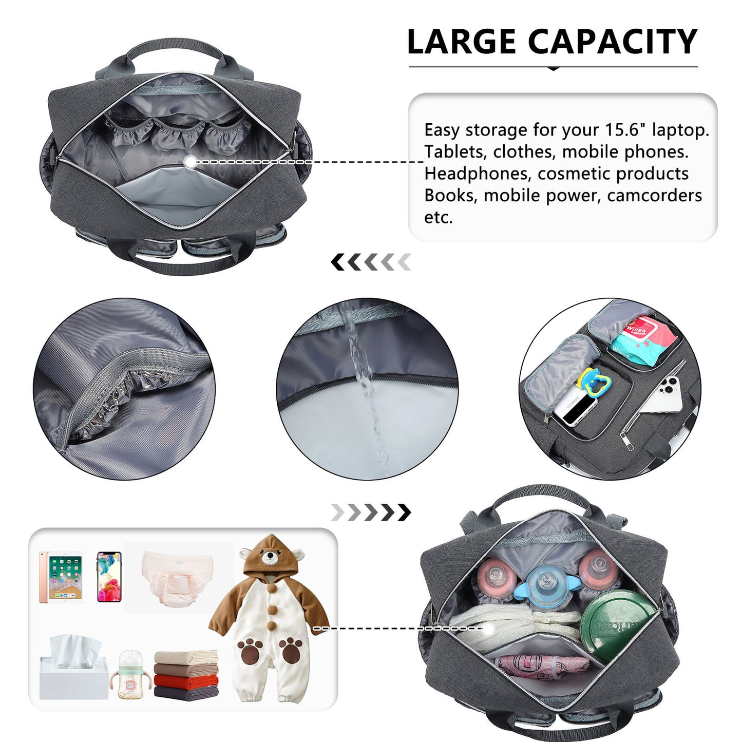 π₯ Large Mummy Changing Shoulder Travel Bag Hospital Baby Nappy Tote Handbag
