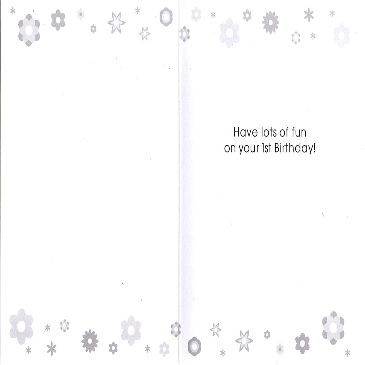 1st Birthday Card for Girl – Cute Happy 1st Birthday Greeting Card - 19 x 13 cm
