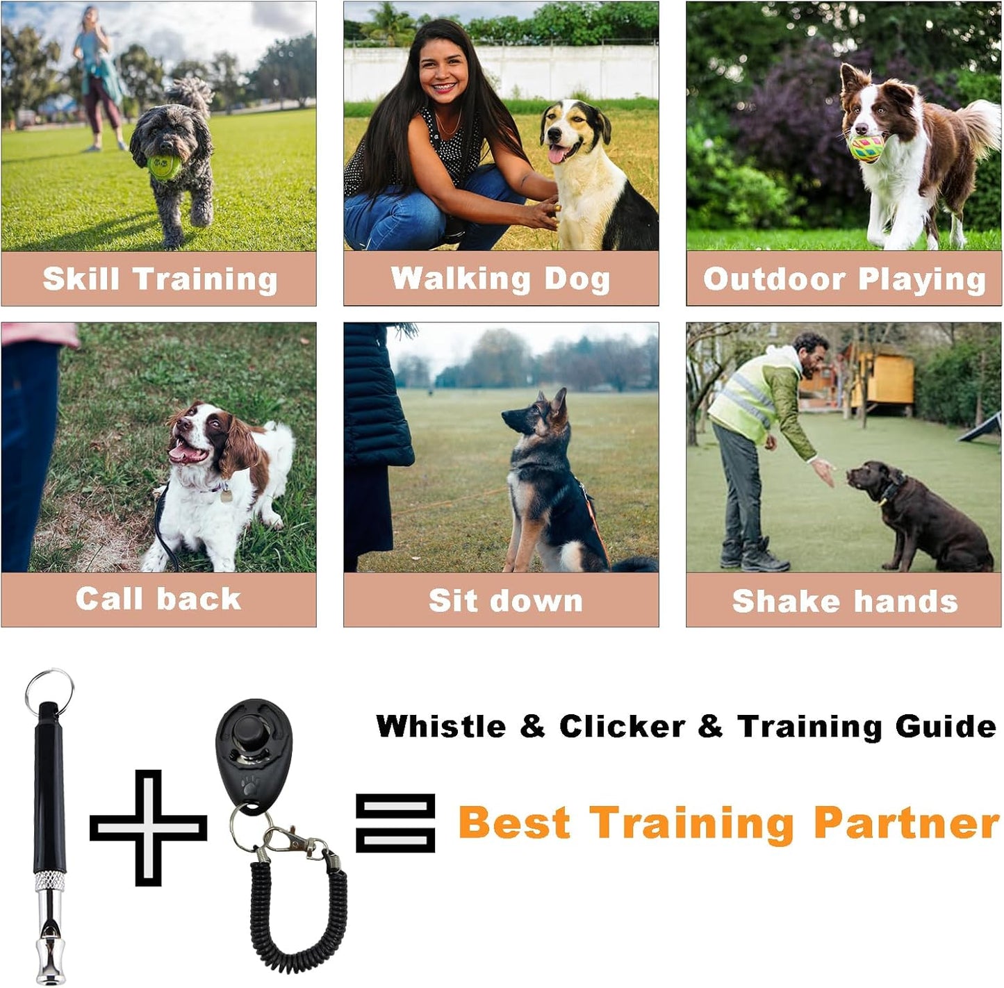 Dog Training Kit,Puppy Dog Treat Pouch Bag with Dog Clicker and Silent Whistle with Lanyard,Hands-Free Training Dog Treat Pouch,Includes Carabiner,For Pet Puppy Travel or Outdoor Use(Grey)