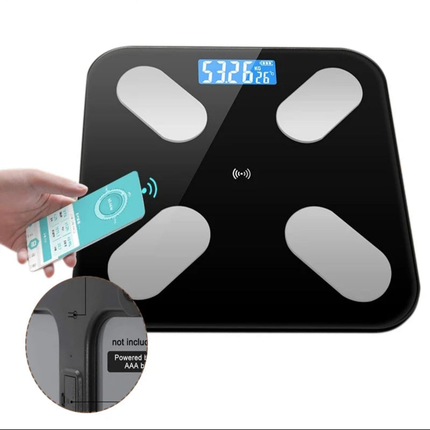 Smart Body Fat Scale Wireless Digital Bathroom Scale Bluetooth Electronic Weight Scale with Smartphone App