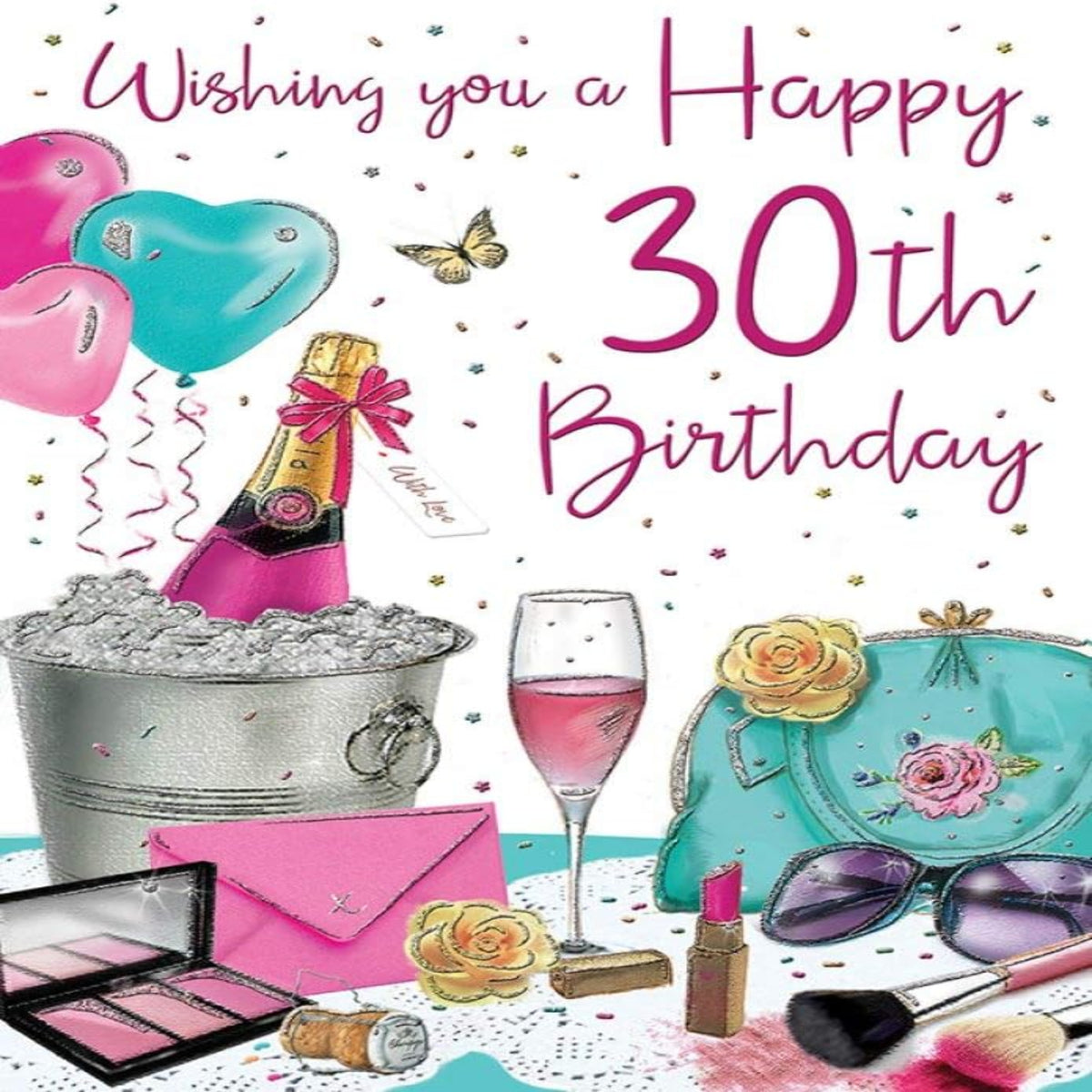 30th Birthday Card for Her | Happy 30th Birthday Card - Regal Publishing - 9 x 6 inches