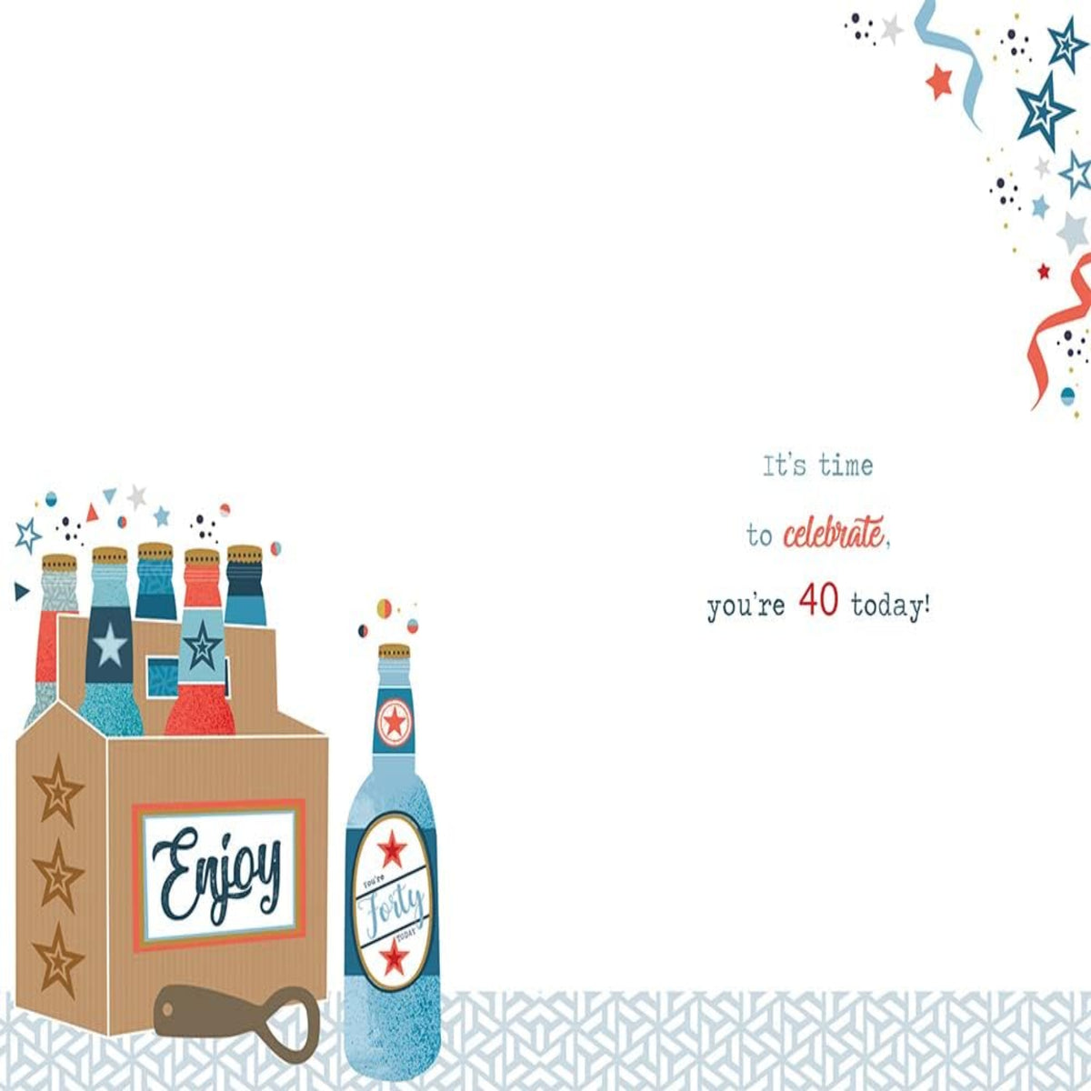 40th Birthday Card Cheers & Beers to 40 Years | Beer Design - 15cm x 23cm
