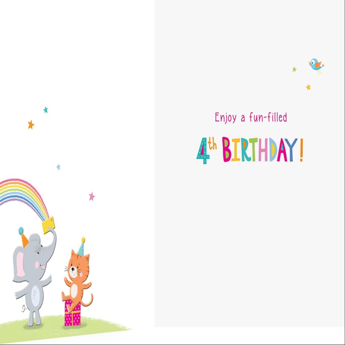 4th Birthday Card for Girl | Playing in the Park - 8 x 6 inches