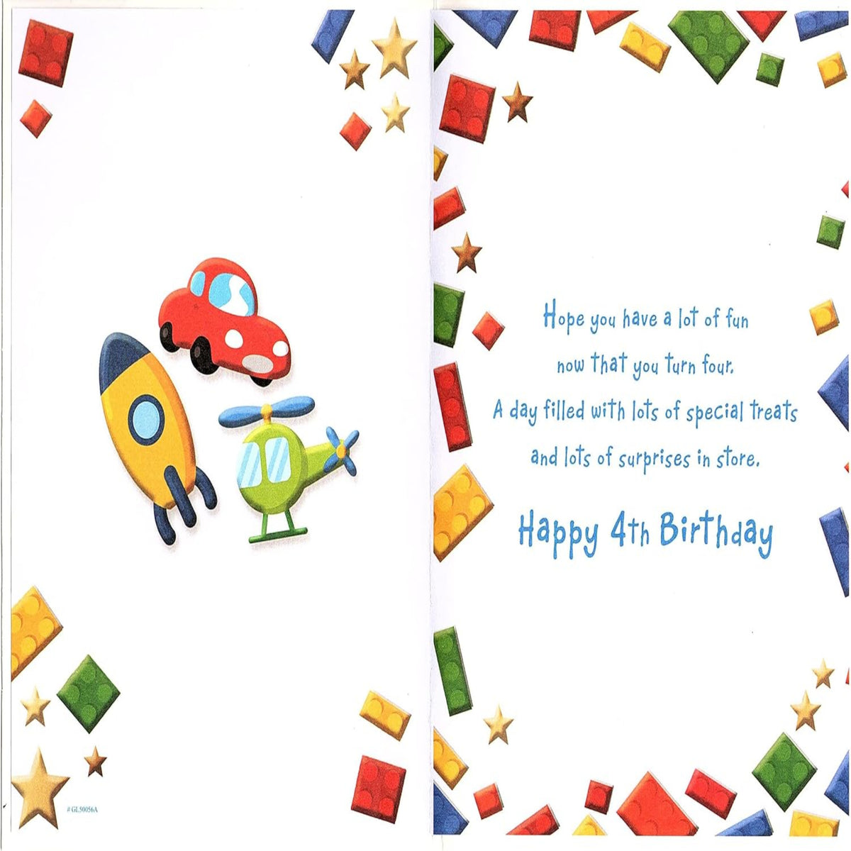 Fun Age 4th Birthday Card for Boy - 19 x 13 cm