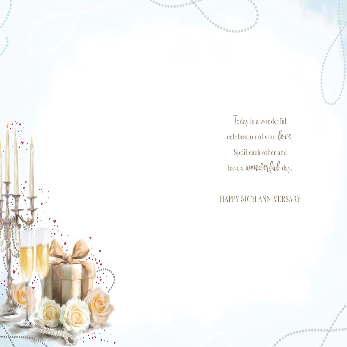 50th Golden Anniversary Card for Mum & Dad - Lovely Verse - 15cm x 23cm