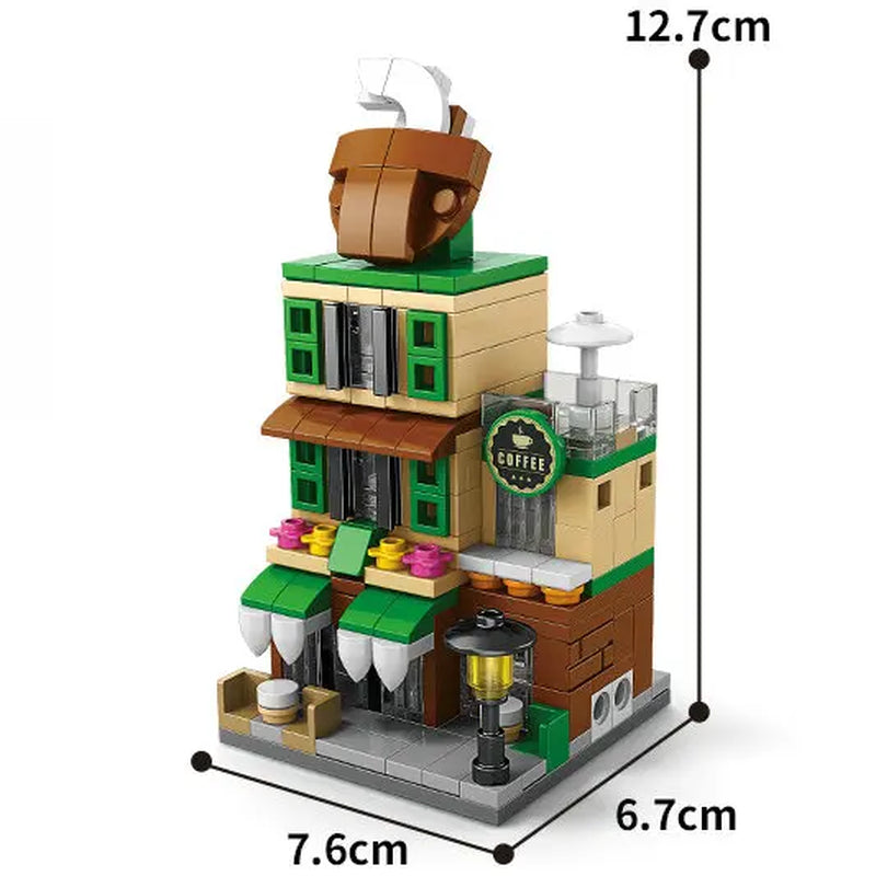 House Building Blocks Mini City Store Street View Snack Street Children'S Toys Boys and Girls Gifts Compatible with Lego