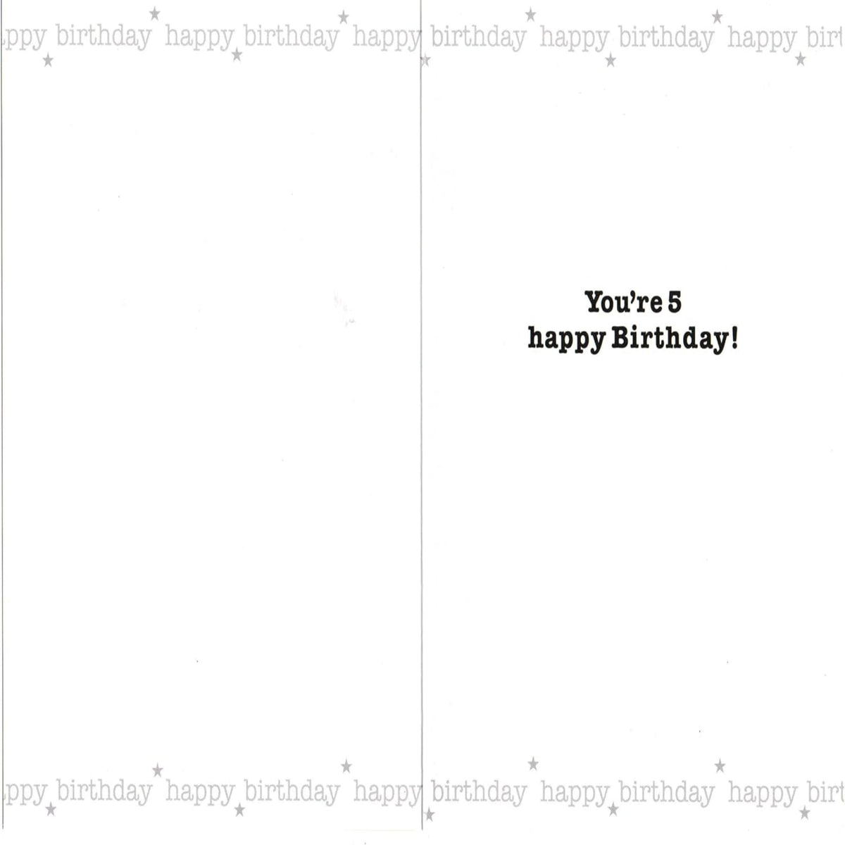 Silver Foil 5th Birthday Card for Boy - 210 x 290 mm