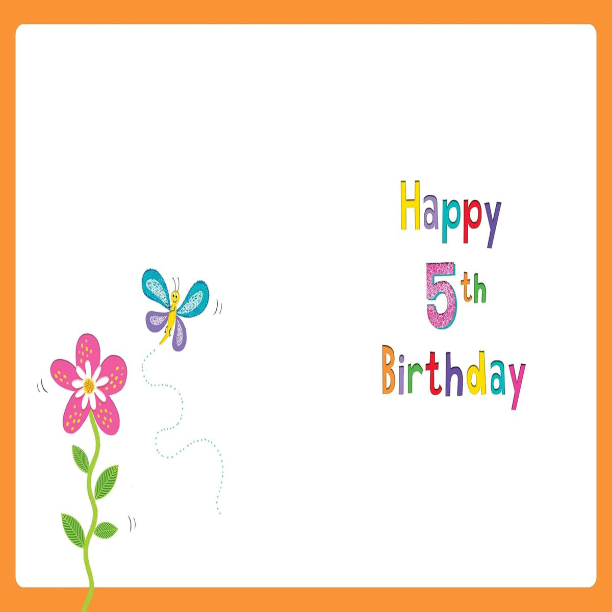 5th Birthday Card for Girl - Regal Publishing - 8 x 6 inches