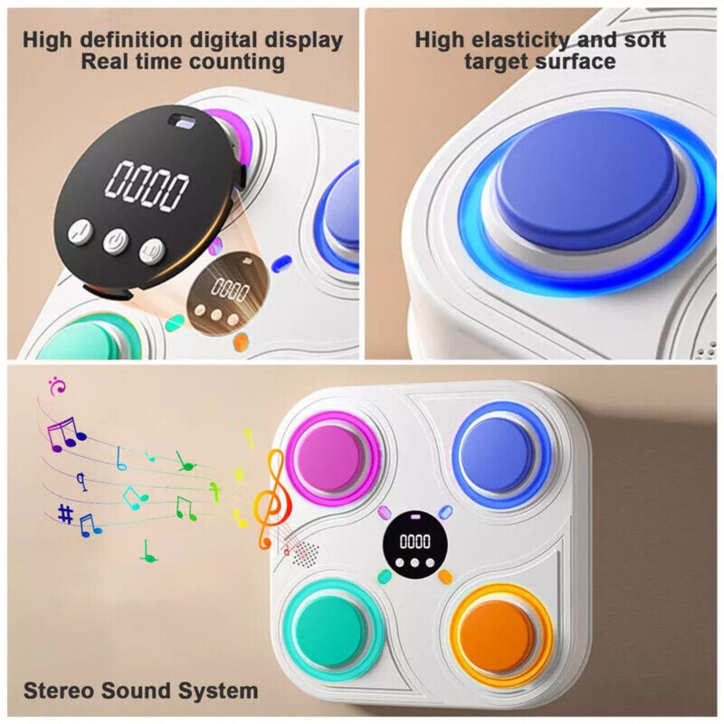 Smart Punching Boxing Electronic Music Machine Home Training Bluetooth with LED.