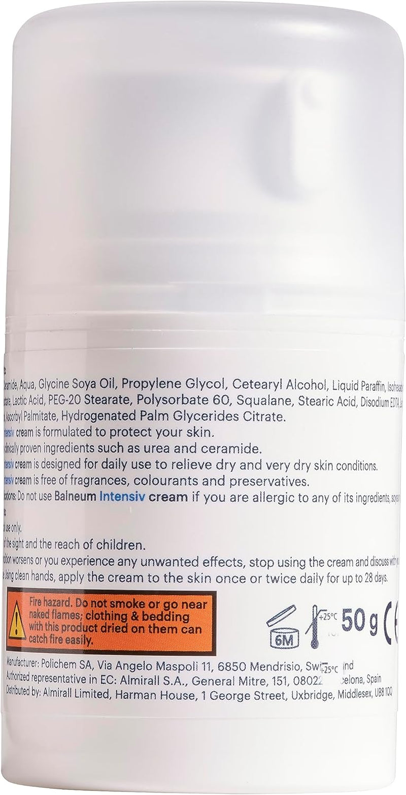 Intensiv Cream - Daily Moisturising Body Cream for Very Dry Skin and Dry Skin Conditions, Fragrance Free & Preservative-Free Moisturiser, Intensive Hydration, 50G