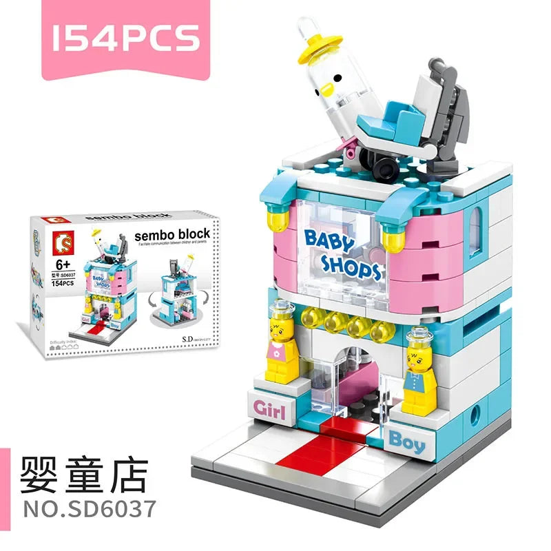 House Building Blocks Mini City Store Street View Snack Street Children'S Toys Boys and Girls Gifts Compatible with Lego