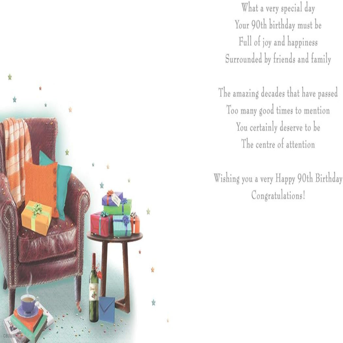 90th Birthday Card for Him - Regal Publishing - 9 x 6 inches