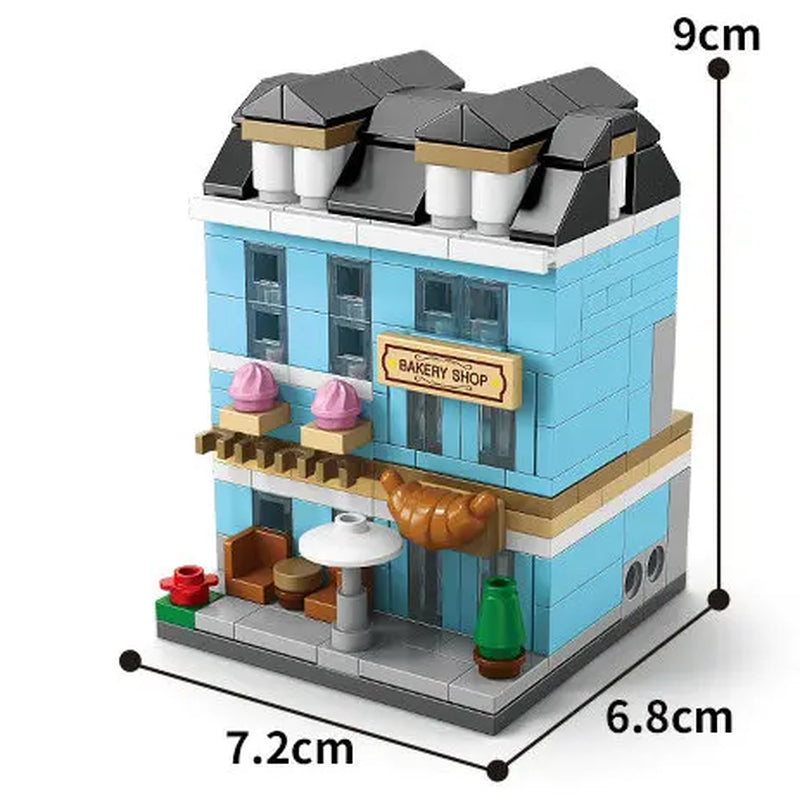 House Building Blocks Mini City Store Street View Snack Street Children'S Toys Boys and Girls Gifts Compatible with Lego