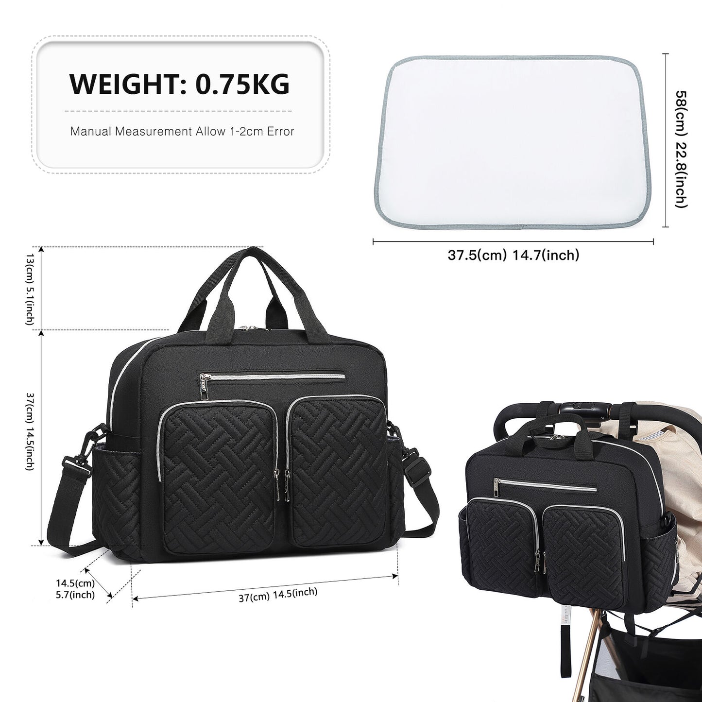 π₯ Large Mummy Changing Shoulder Travel Bag Hospital Baby Nappy Tote Handbag