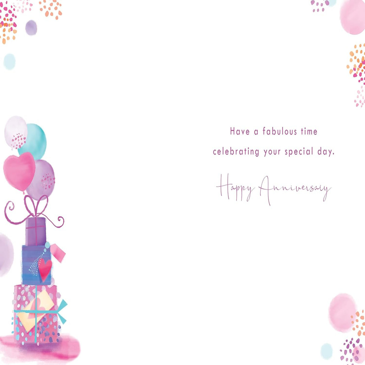 Anniversary Card for Nan & Grandad - Presents Design with Verse - 15cm x 23cm