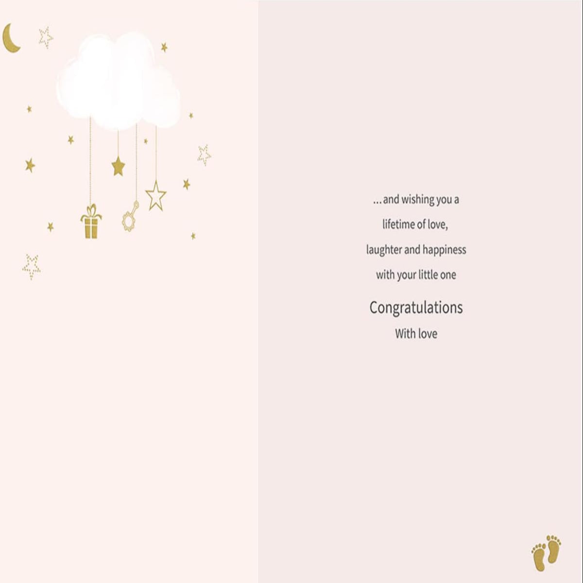 Baby Girl Card | Classic New Baby Card - Regal Publishing - 9 x 6 inches