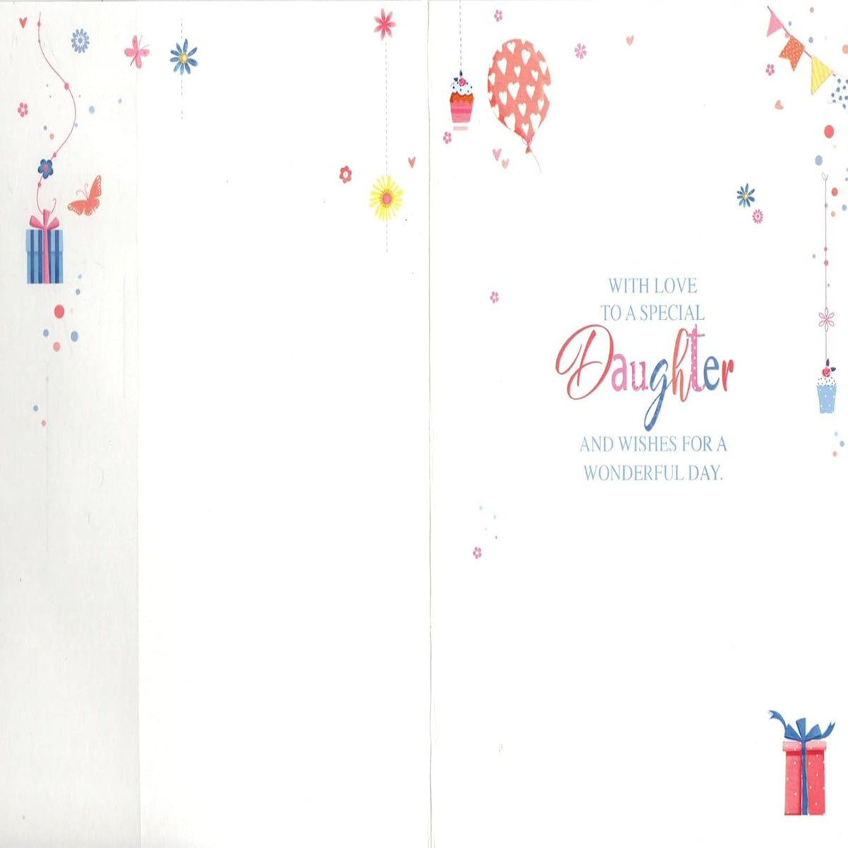 Birthday Card for Daughter | With Love Daughter Butterfly & Balloon Card - 133 x 191mm