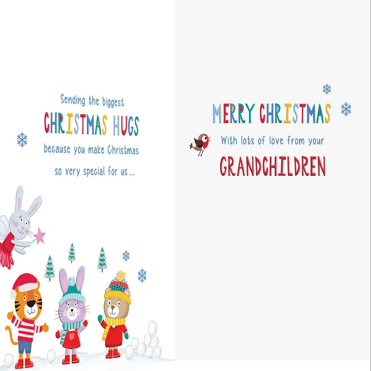 Character Christmas Card from Grandchildren - Regal Publishing - 9 x 6 inches