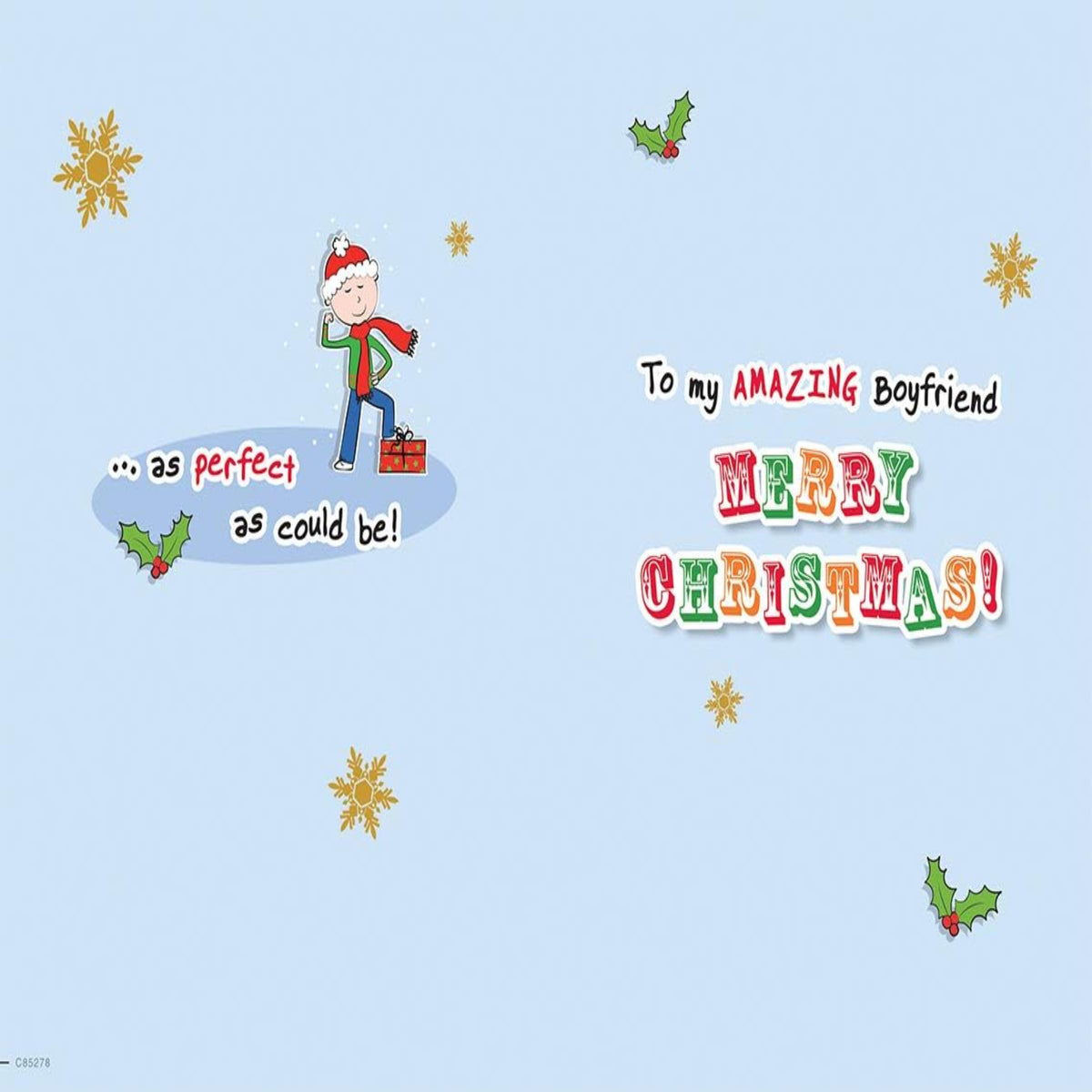 Christmas Card for Boyfriend – Romantic Christmas Greeting Card - Regal Publishing - 9 x 6 inches