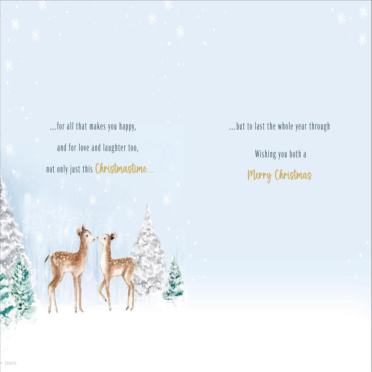 Christmas Card for a Special Couple with Deer - Regal Publishing - 9 x 6 inches
