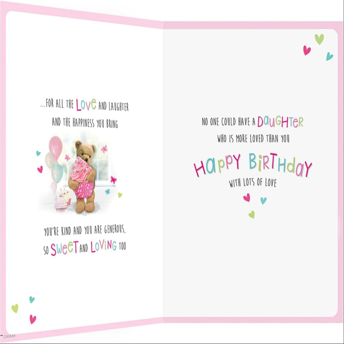 Cute Birthday Card for Daughter - Regal Publishing - 9 x 6 inches