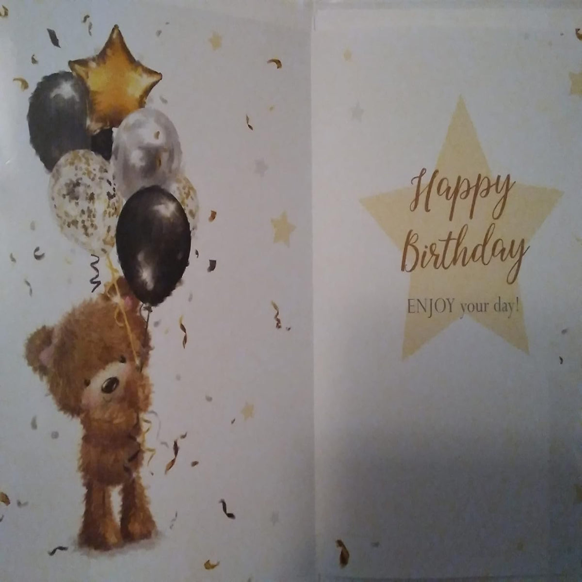 Cute Teddy Bear Birthday Card | Birthday Wishes Greeting Card - 19.5cm x 13.5 cm