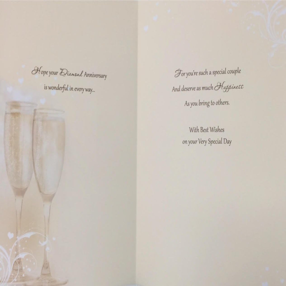 Diamond 60th Anniversary Card – Best Wishes for a Special Day - 210 x 290 mm