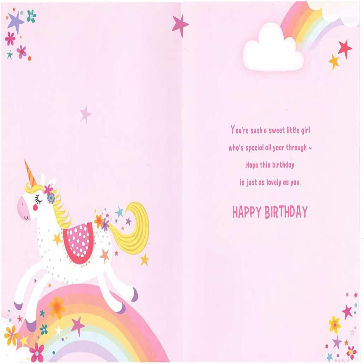 Express Yourself 3rd Birthday Card for Girl with Animated Unicorn Design - 19 x 13.3 cm