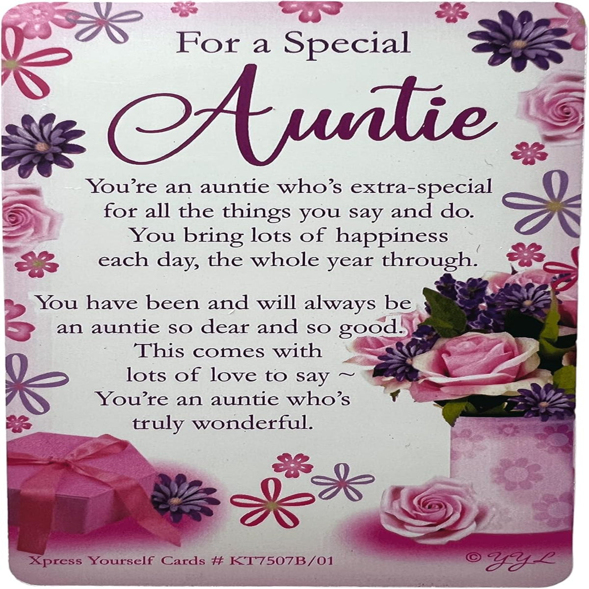 Express Yourself Auntie Birthday Card with Keepsake | Greeting Card - 22.8 x 15.3 cm