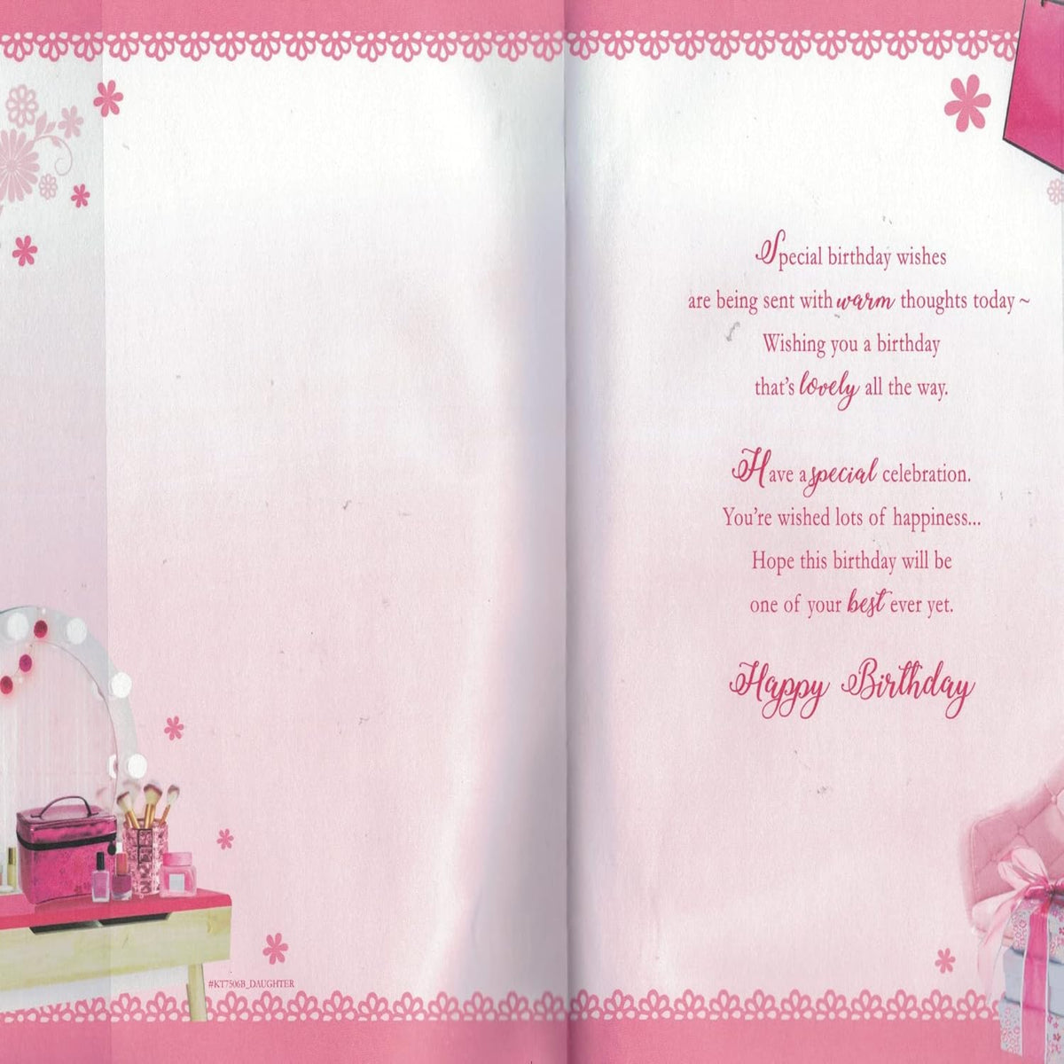 Express Yourself Daughter Birthday Card with Keepsake & Envelope - Gift Theme Design - 22.8 x 15.3 x 0.6 cm