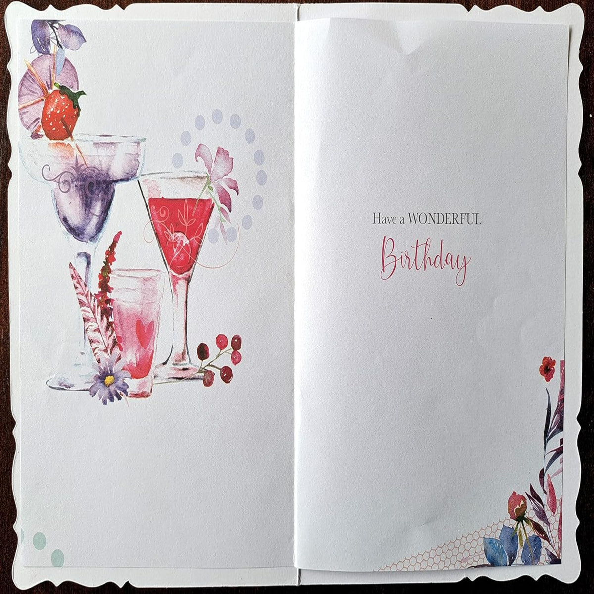 Fabulous Birthday Card for Her | Cocktail Design Greeting Card - 19.5cm x 13.5 cm