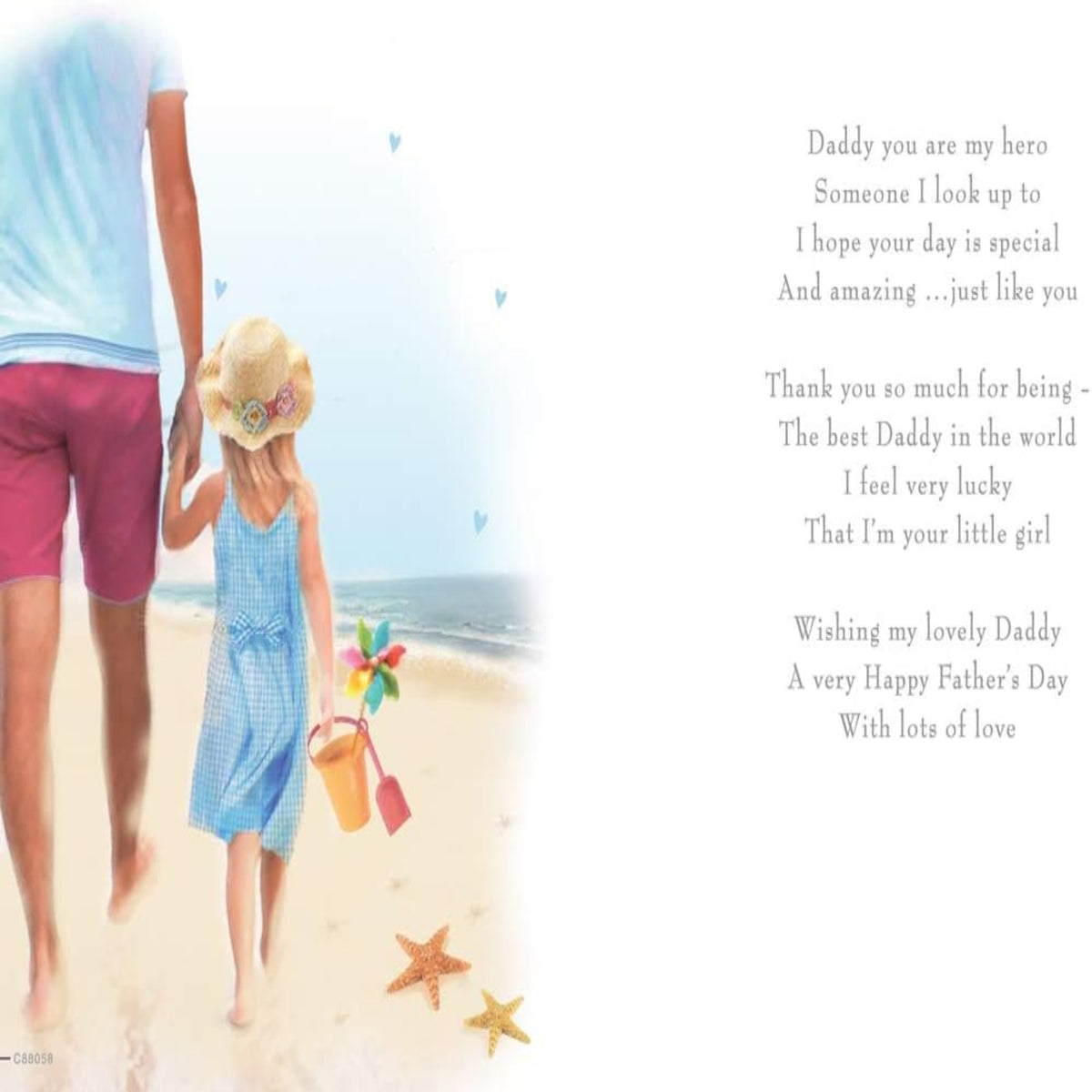 Father's Day Card Daddy From Girl - Regal Publishing - 9 x 6 inches