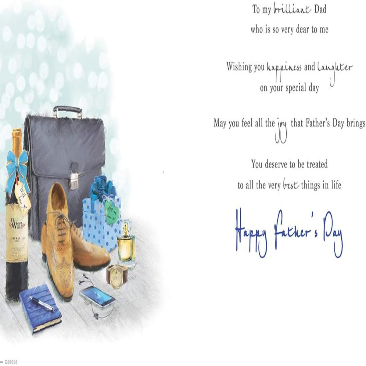 Father's Day Card for Dad From Daughter - Regal Publishing - 9 x 6 inches