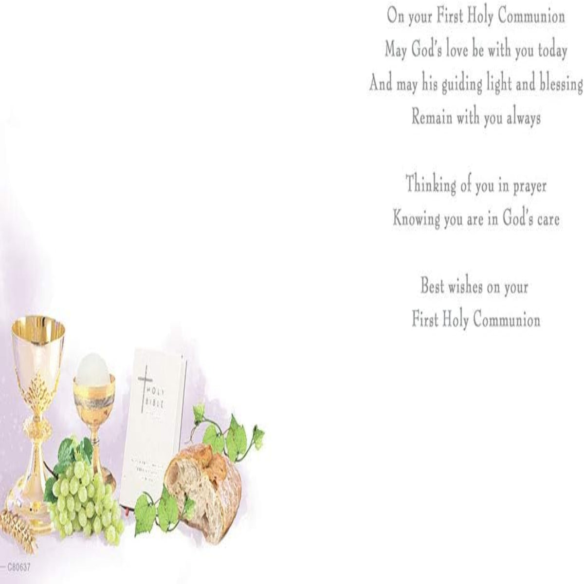 First Holy Communion Card for Girl | Regal Publishing Religious Card - 8 x 6 inches