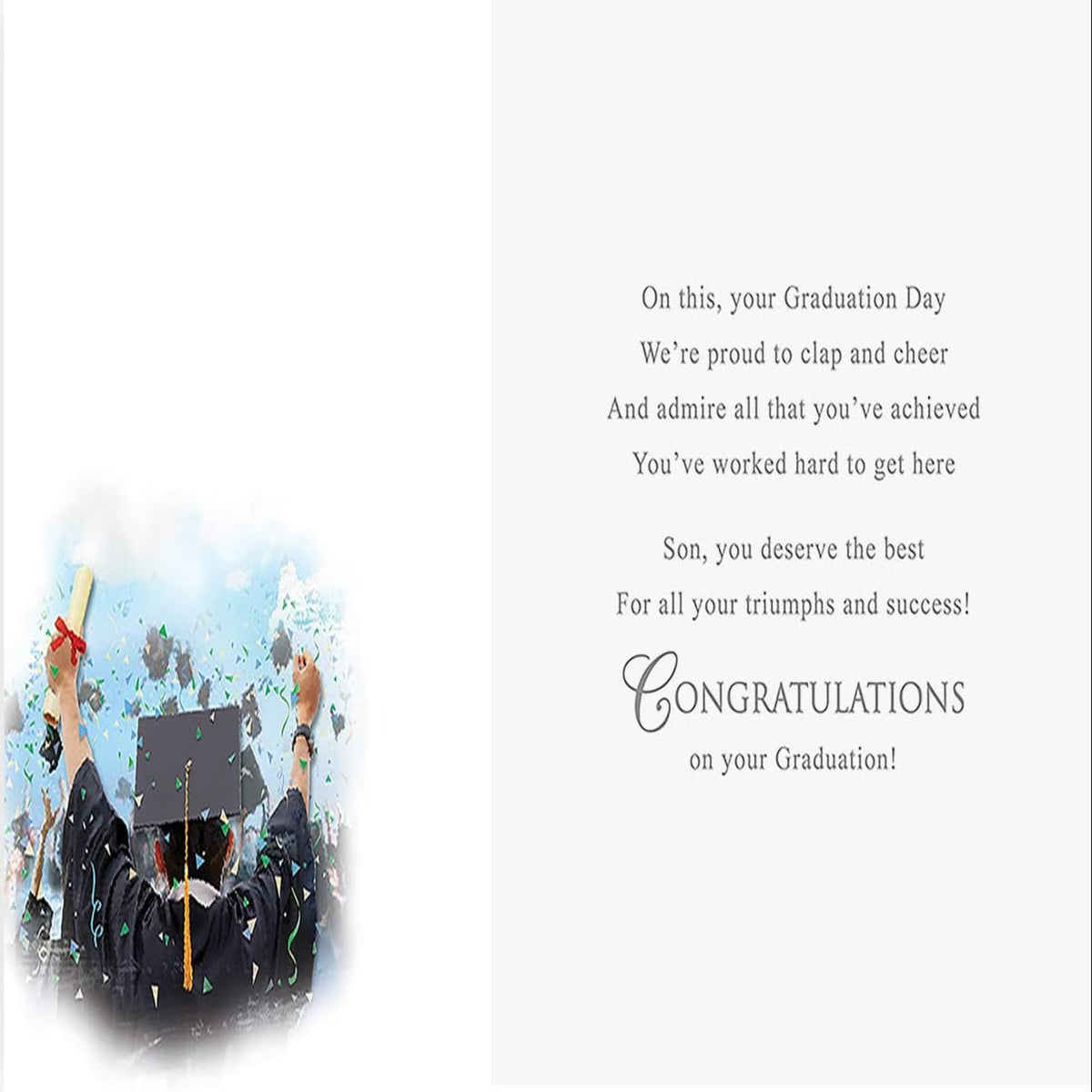 Graduation Card for Son - Traditional Design - Regal Publishing - 8 x 6 inches