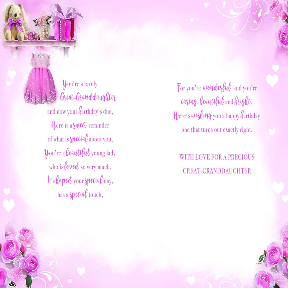 Great Granddaughter Birthday Card | Cute Teddy Birthday Greeting