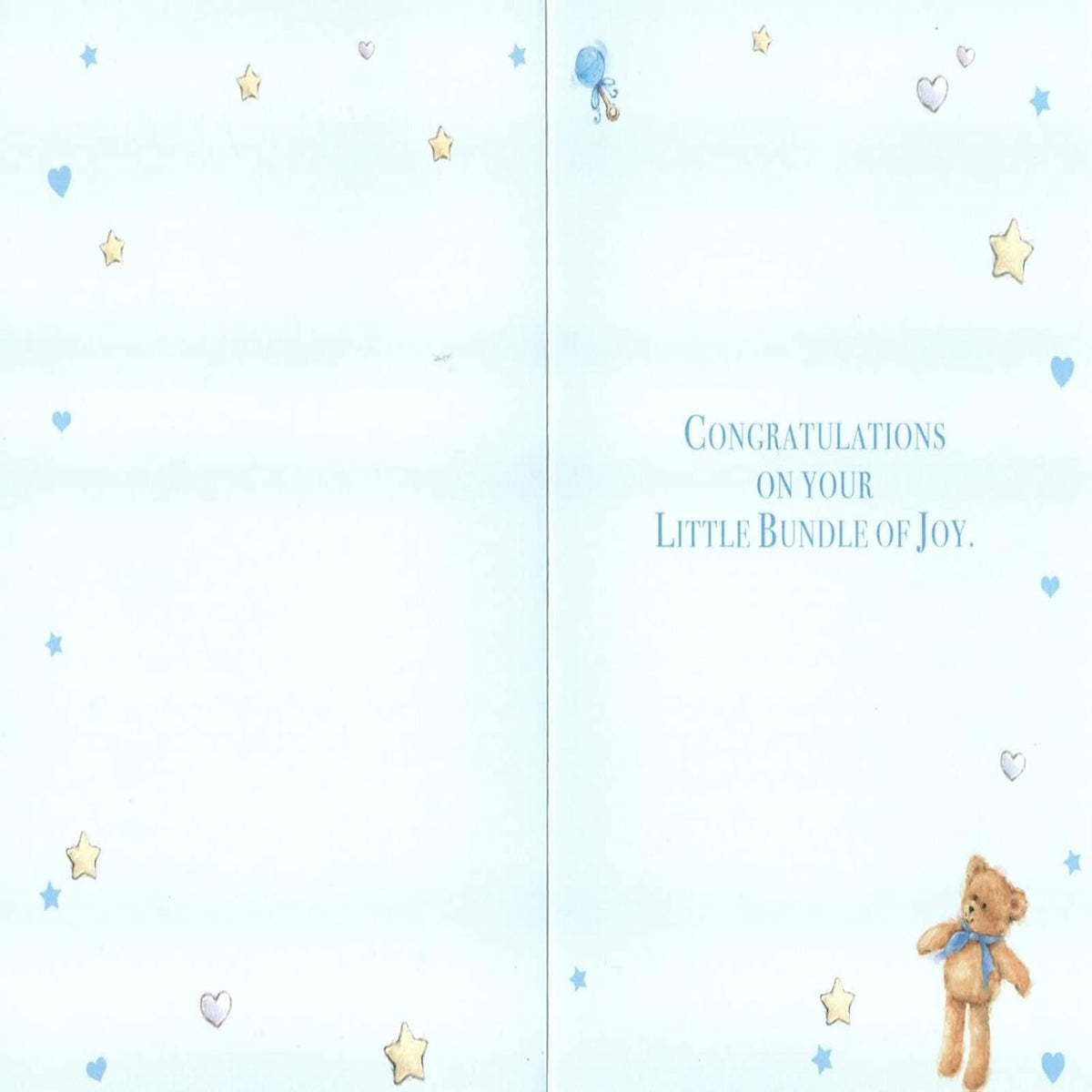 New Baby Boy Congratulations Card - Baby Clothes Design - 132 x 191mm