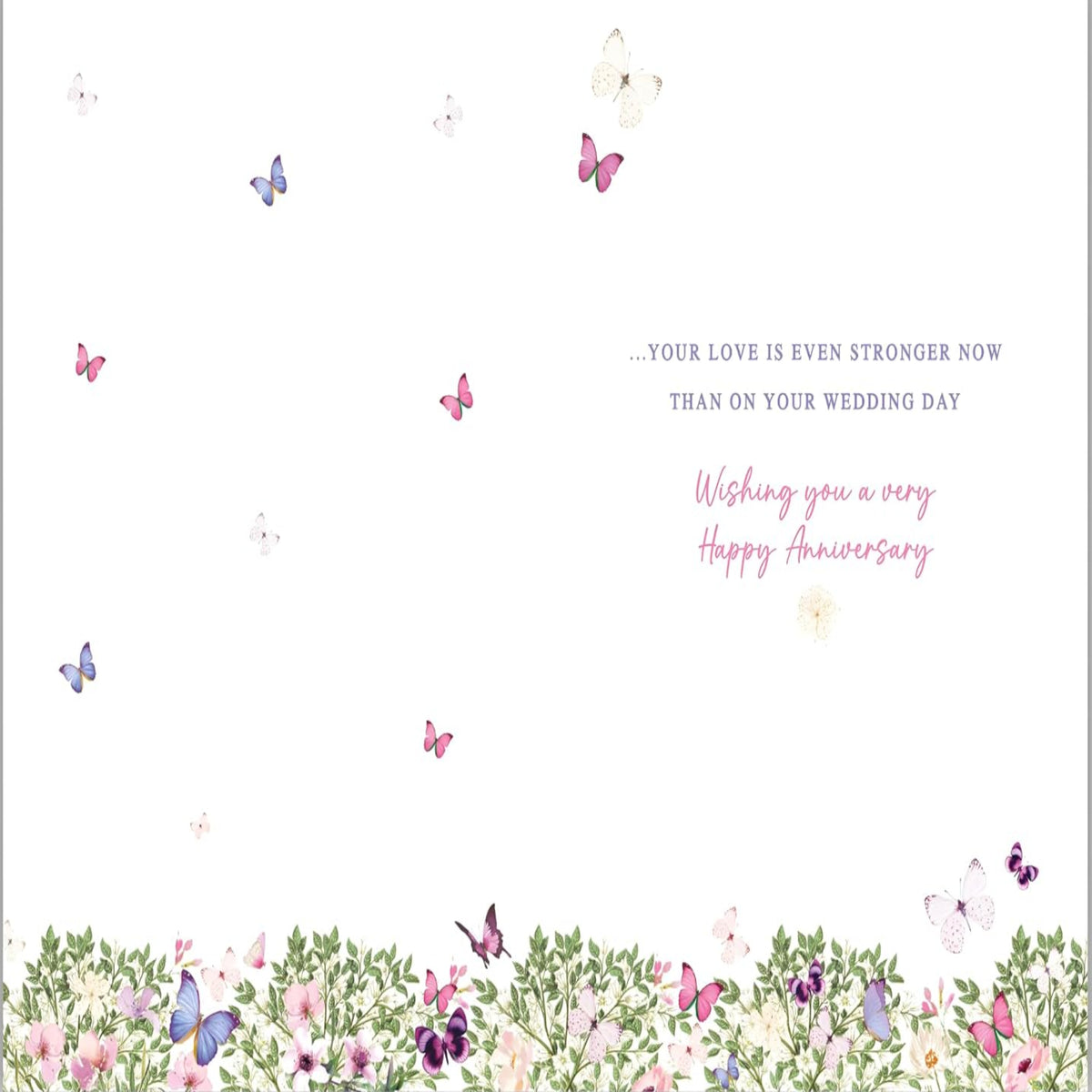 Nigel Quiney Anniversary Card for a Special Couple – Floral Tree and Butterflies - 228 x 160mm
