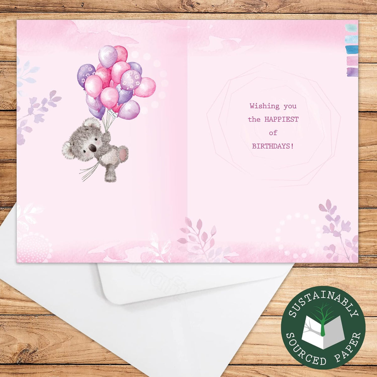 Out Of The Blue Sister Birthday Card – Birthday Wishes with Lots of Love Greeting Card - 19.6cm x 13.7cm