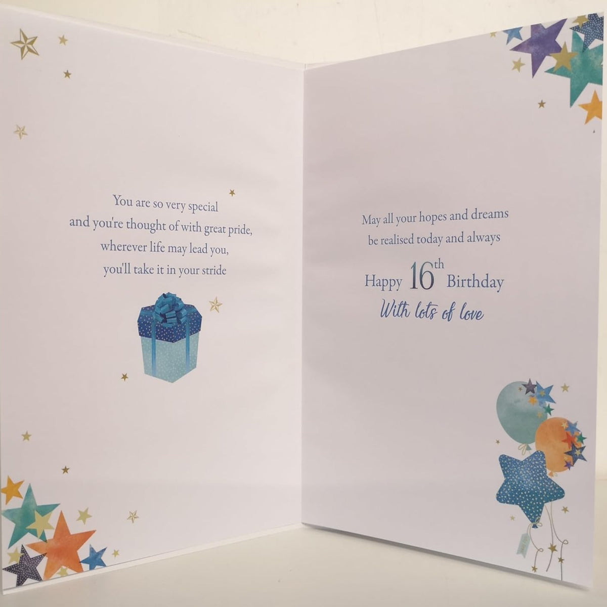 Paper Rose Grandson 16th Birthday Card – Balloons & Foil - 155 x 230 mm