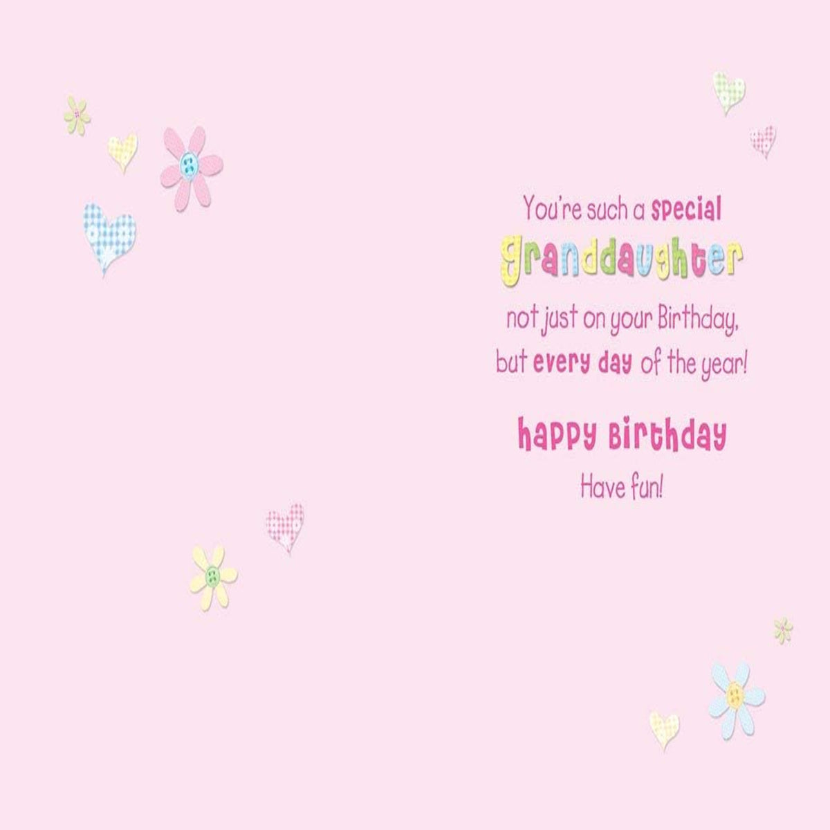 Piccadilly Greetings Cute Granddaughter Birthday Card - 8 x 6 inches