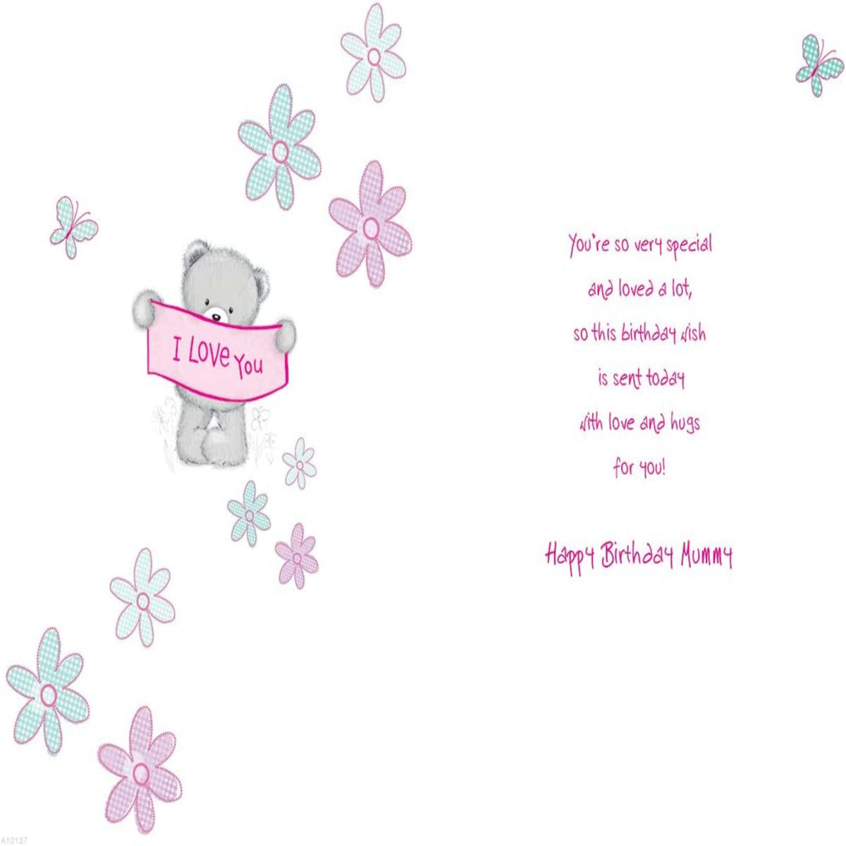Piccadilly Greetings Happy Birthday Mummy Card Large Pink - 9 x 6.25 inches