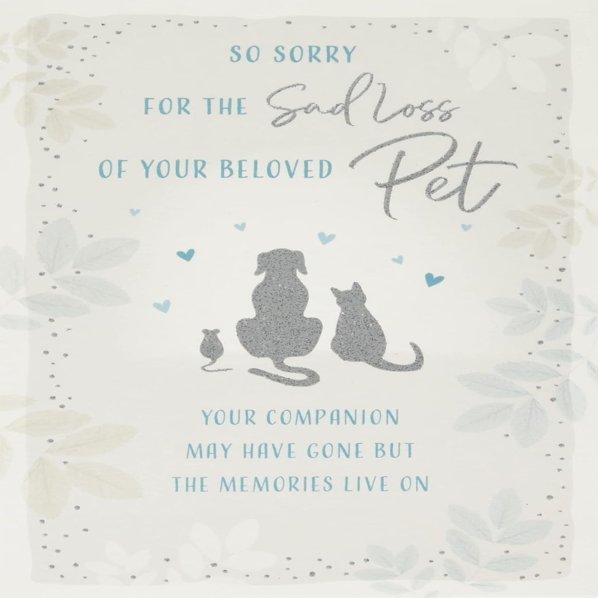 Piccadilly Greetings Pet Loss Sympathy Card – Sorry for Your Loss - 7 x 5 inches