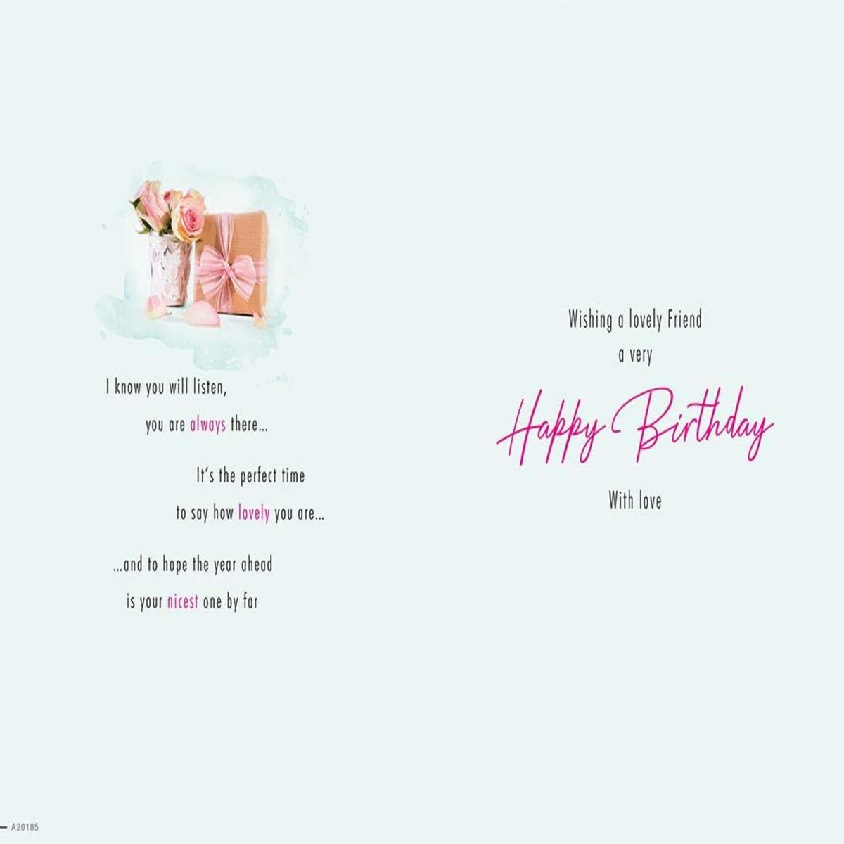 Piccadilly Greetings Traditional Birthday Card for Friend | Friend Birthday Card - 9 x 6 inches