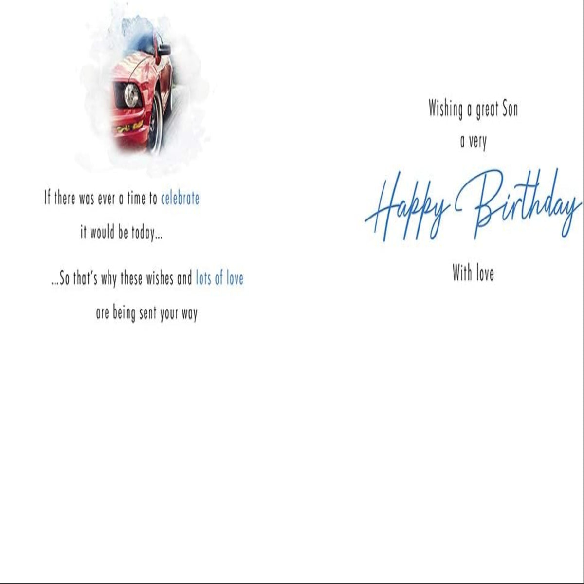 Piccadilly Greetings Traditional Birthday Card for Son - 9 x 6 inches