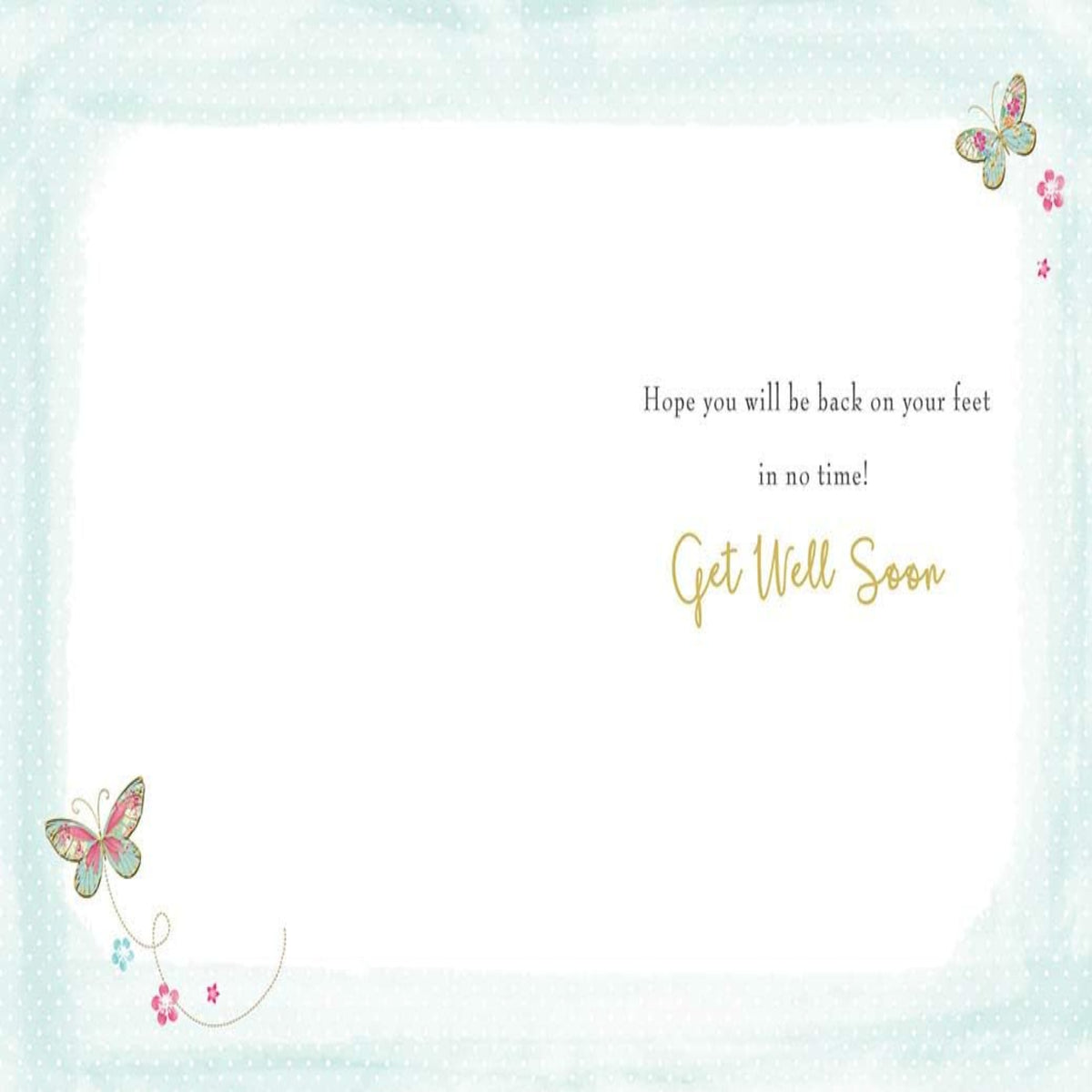 Piccadilly Greetings Traditional Get Well Card - 8 x 6 inches