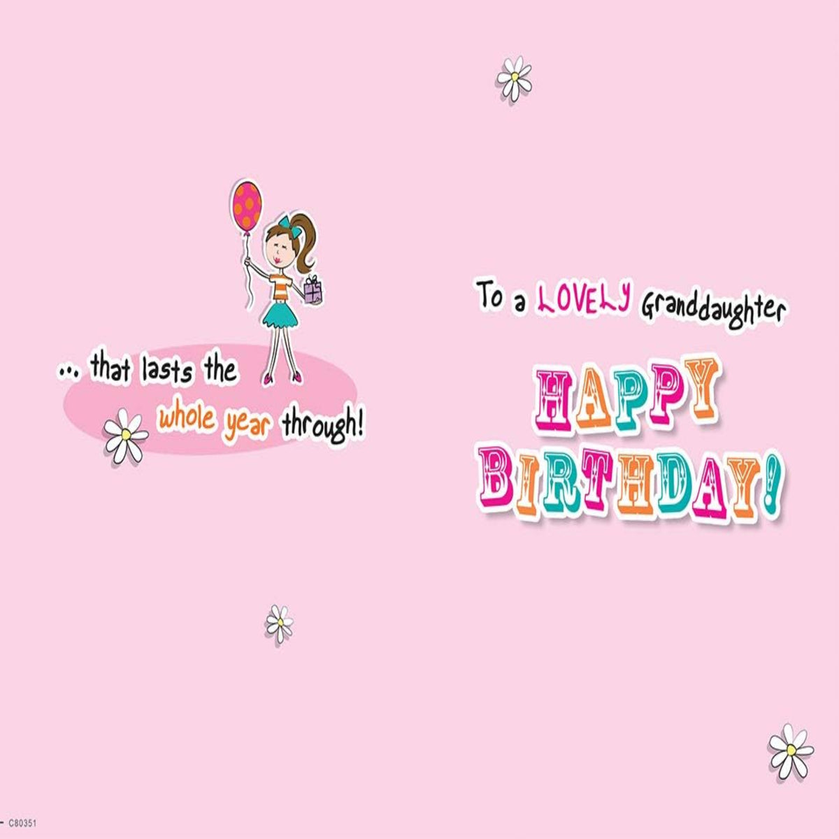 Regal Publishing Birthday Card for Granddaughter - 9 x 6 inches